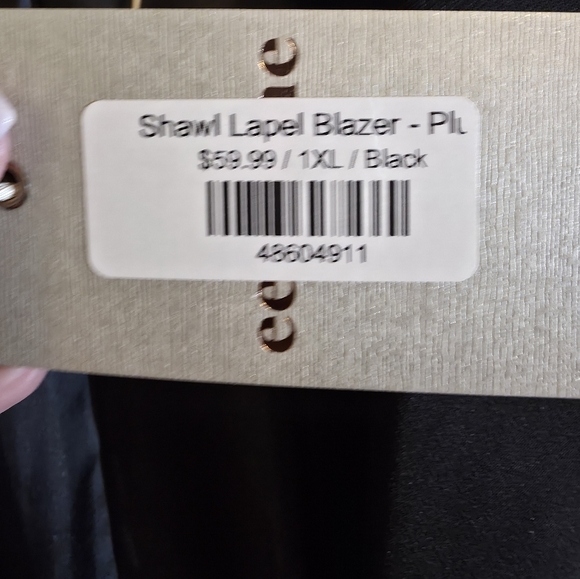 Classic Black Blazer 3/4 Sleeve 1X NWT - Picture 5 of 6